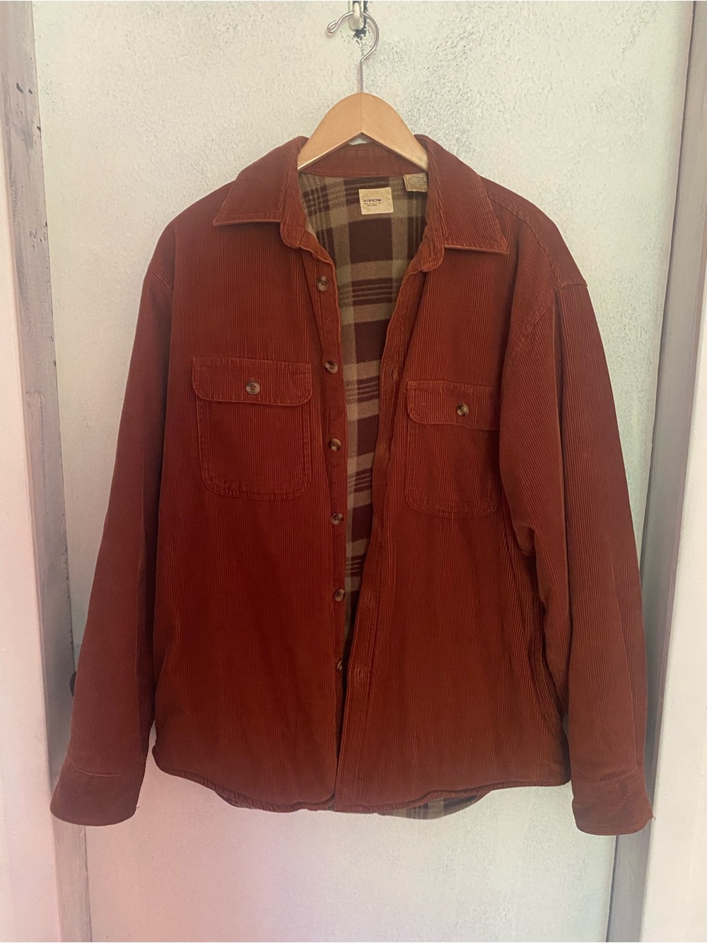 Arrow Men's Corduroy Shirt Jacket in Rust